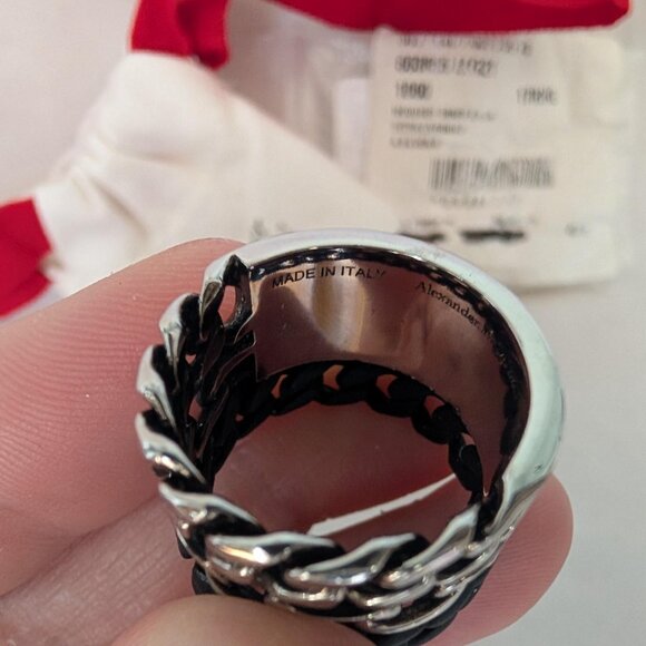 New Alexander McQueen Chain Link Ring, Fits Size 8 - Picture 2 of 4